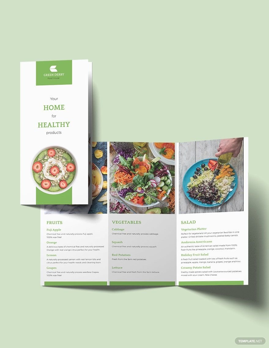 Organic Food Tri-fold Brochure Template