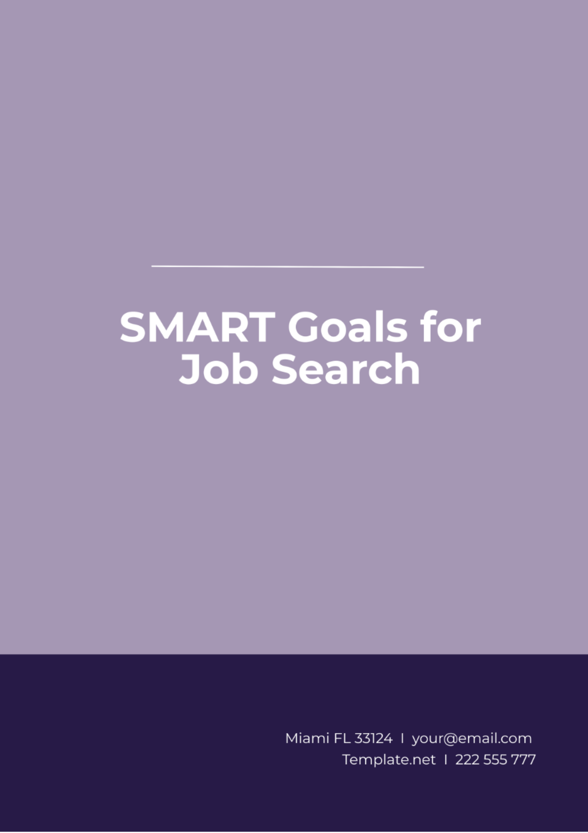 SMART Goals Template for Job Search