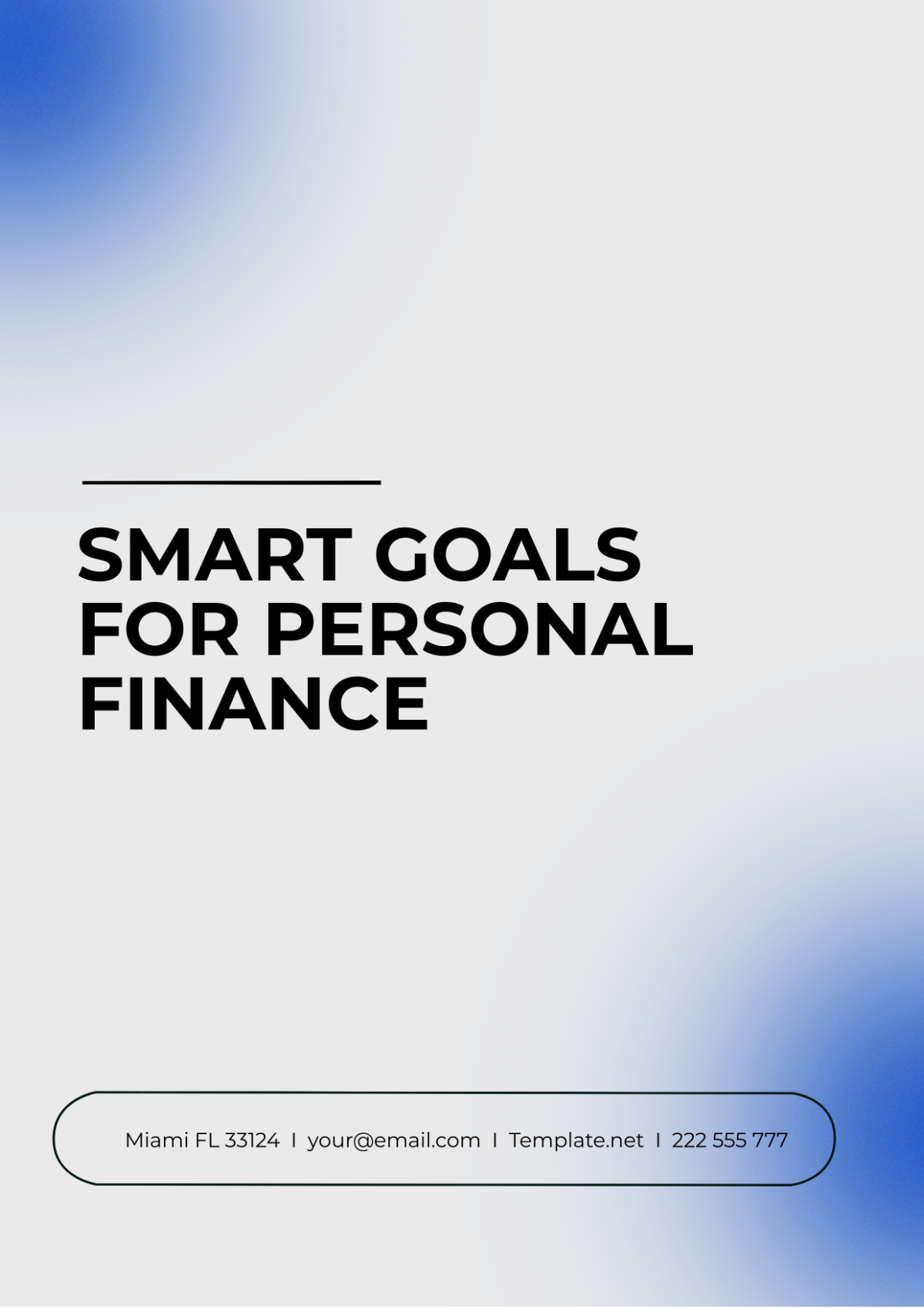 SMART Goals Template for Personal Finance