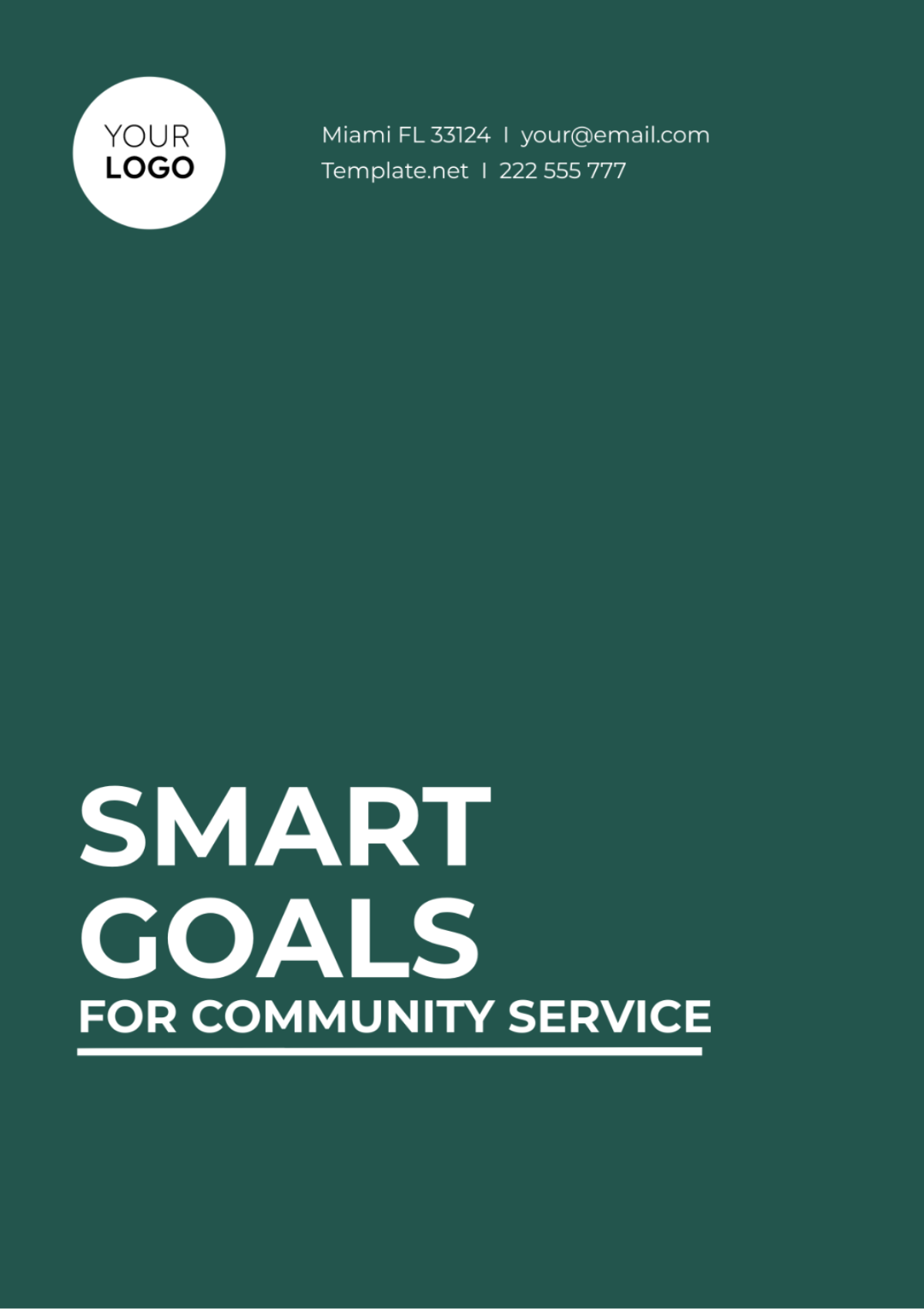 SMART Goals Template for Community Service