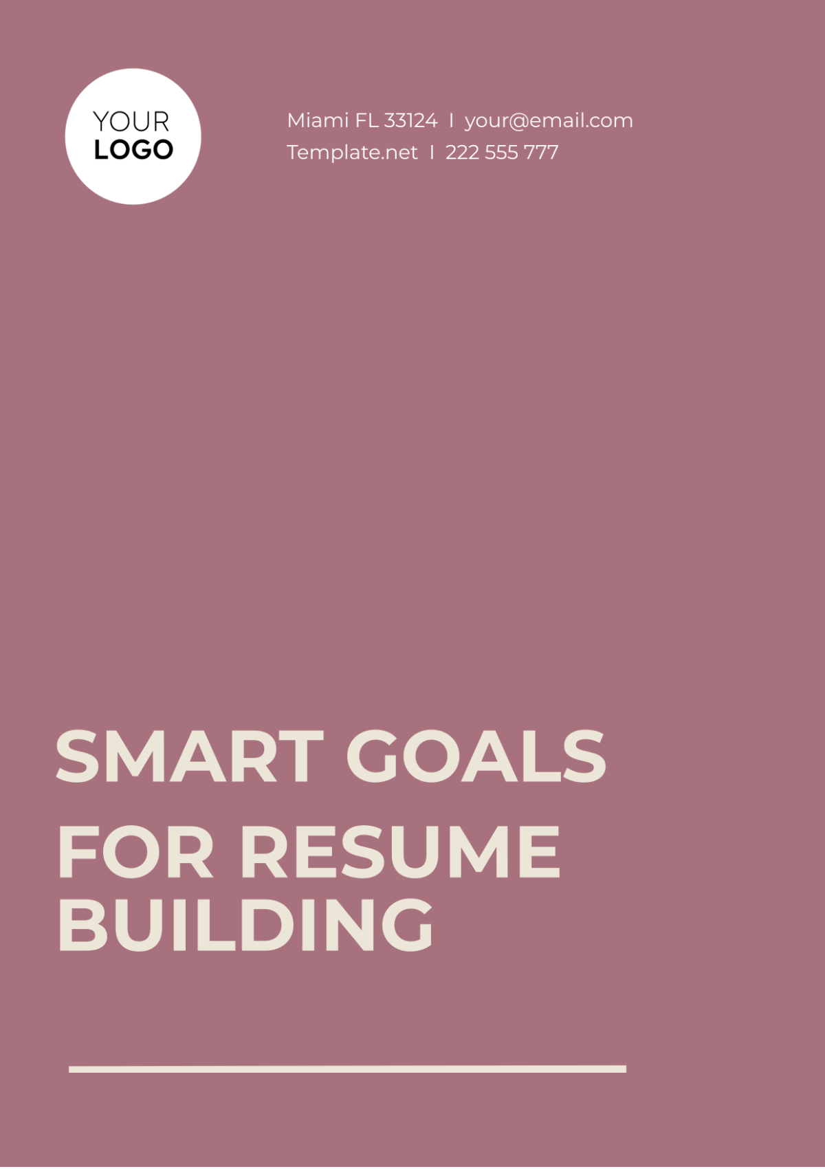 SMART Goals Template For Resume Building
