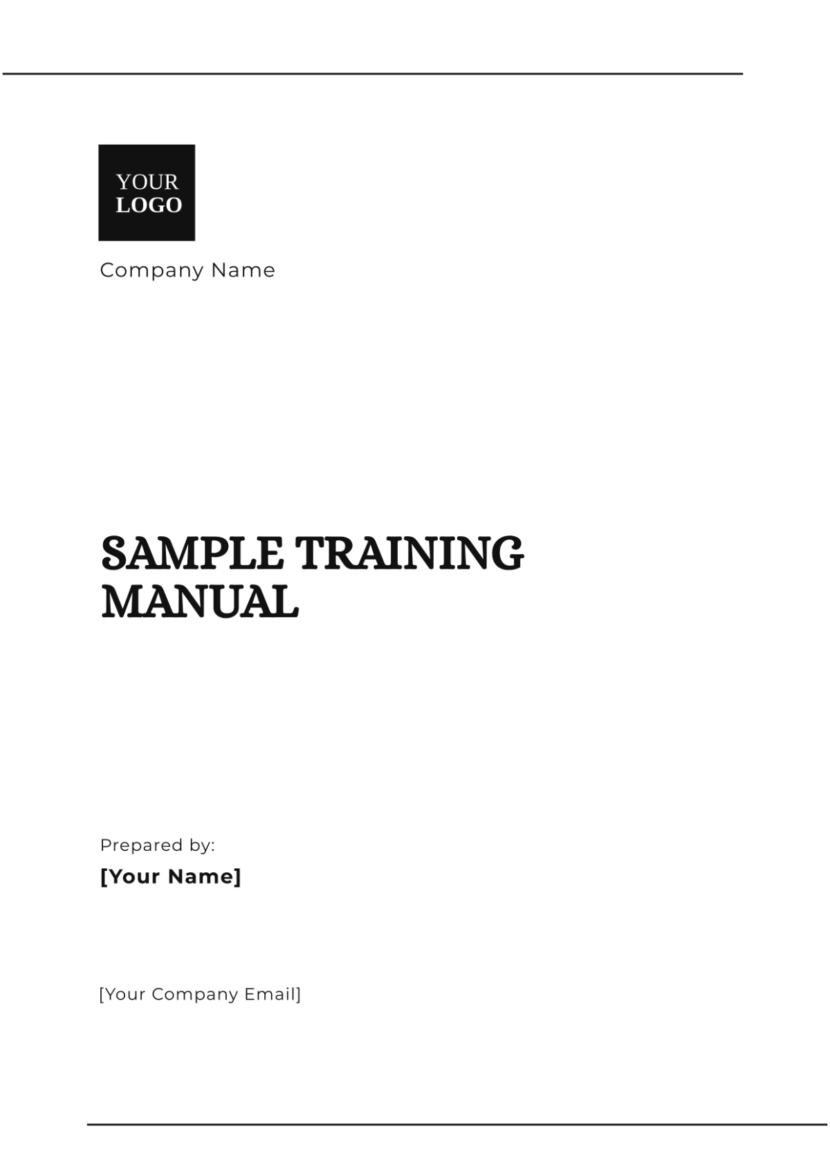 Sample Training Manual Template - Edit Online & Download Example ...