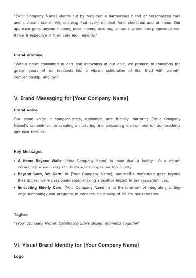 Free Nursing Home Brand Strategy Template to Edit Online