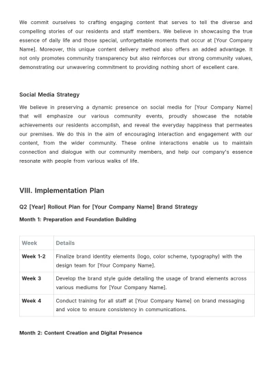 Free Nursing Home Brand Strategy Template to Edit Online