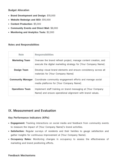 Free Nursing Home Brand Strategy Template to Edit Online