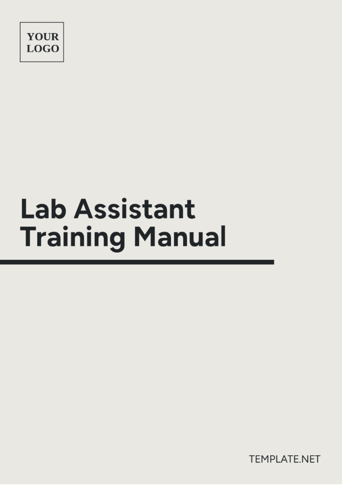 Lab Assistant Training Manual Template