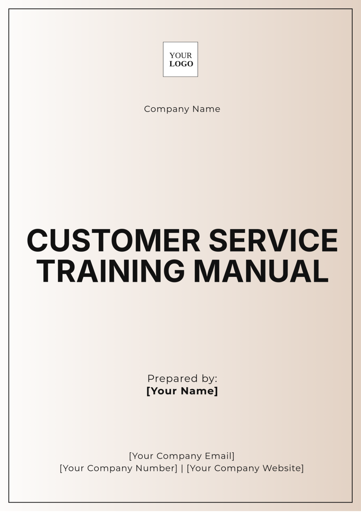 Customer Service Training Manual Template - Edit Online & Download