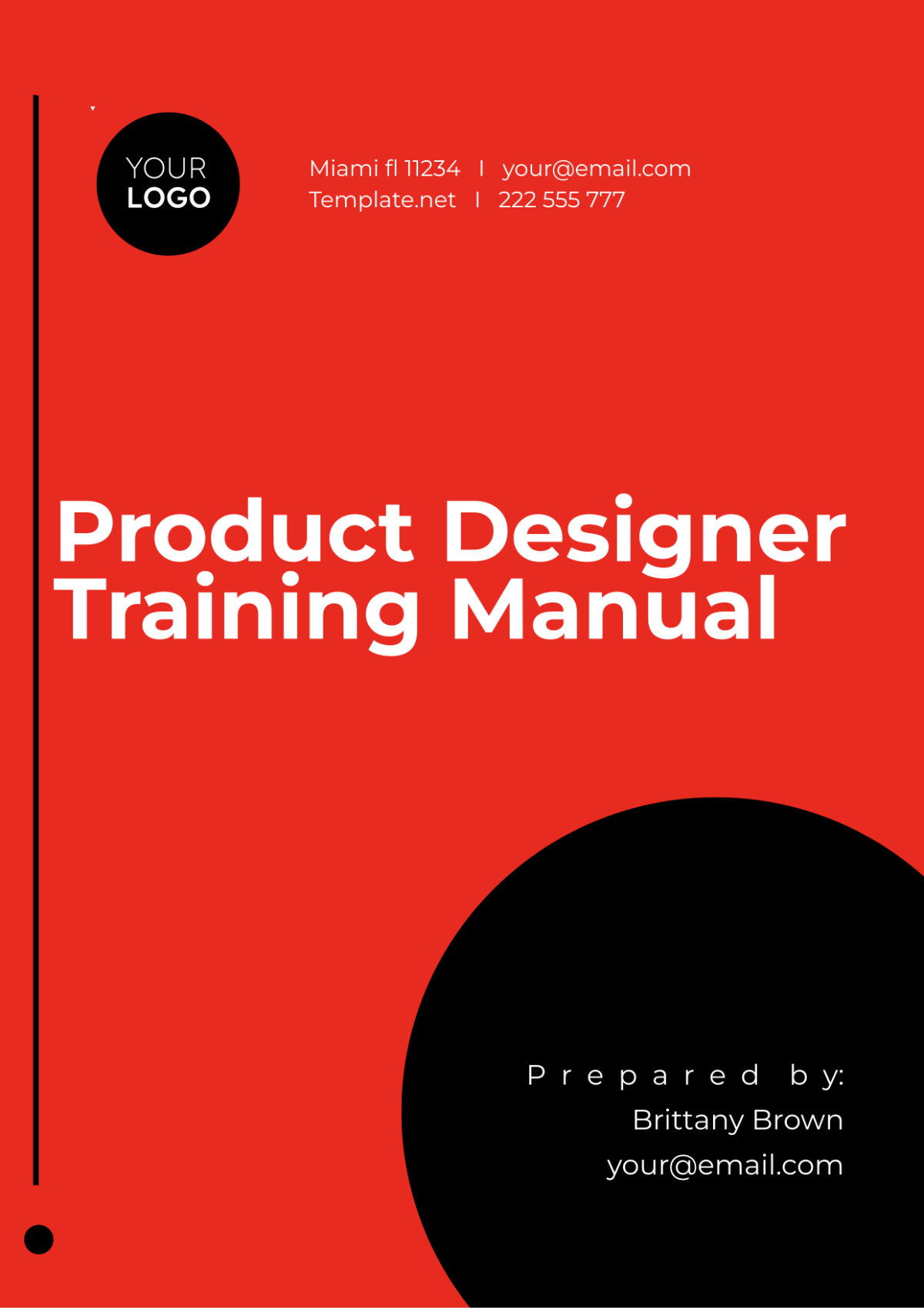 Product Designer Training Manual Template