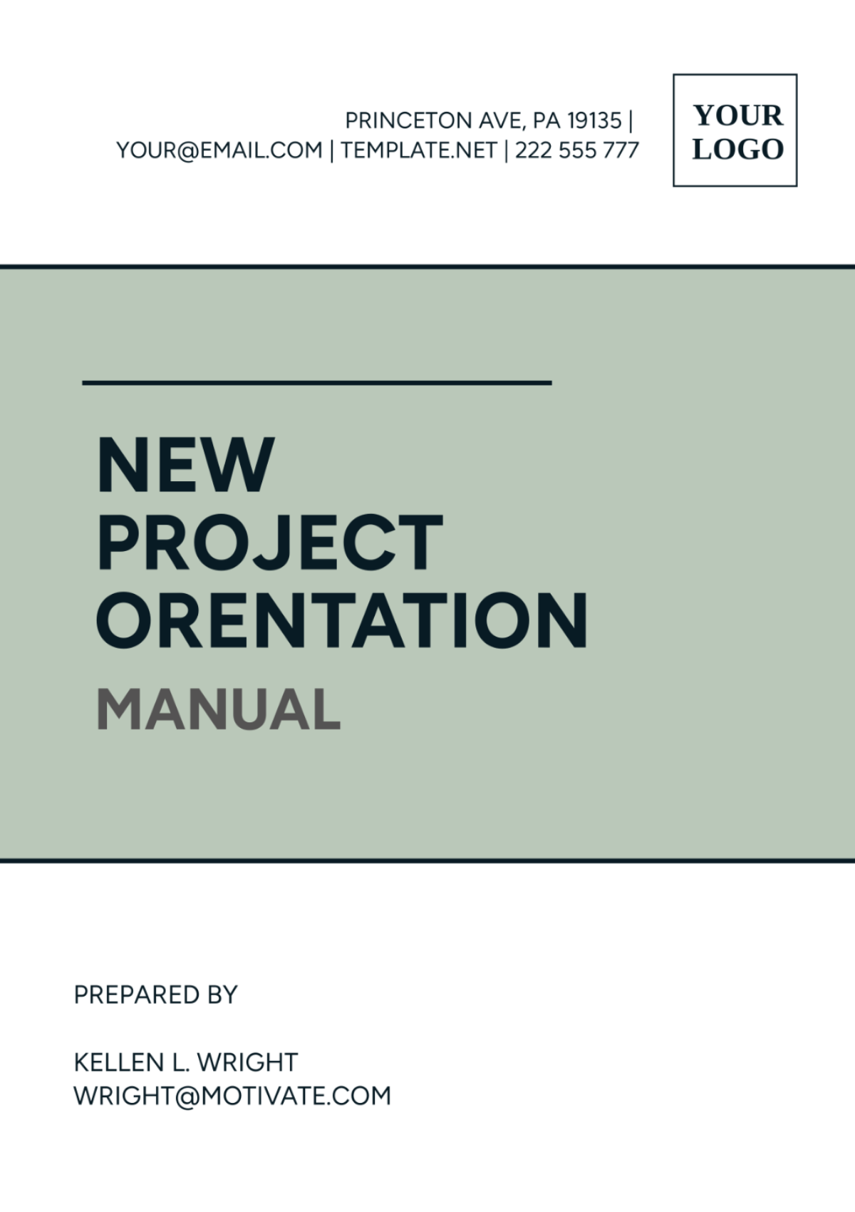 New Project Orentaiton Manual Template