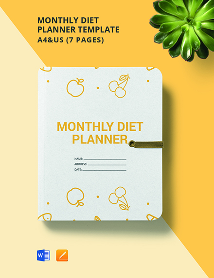 Monthly Diet Planner Template