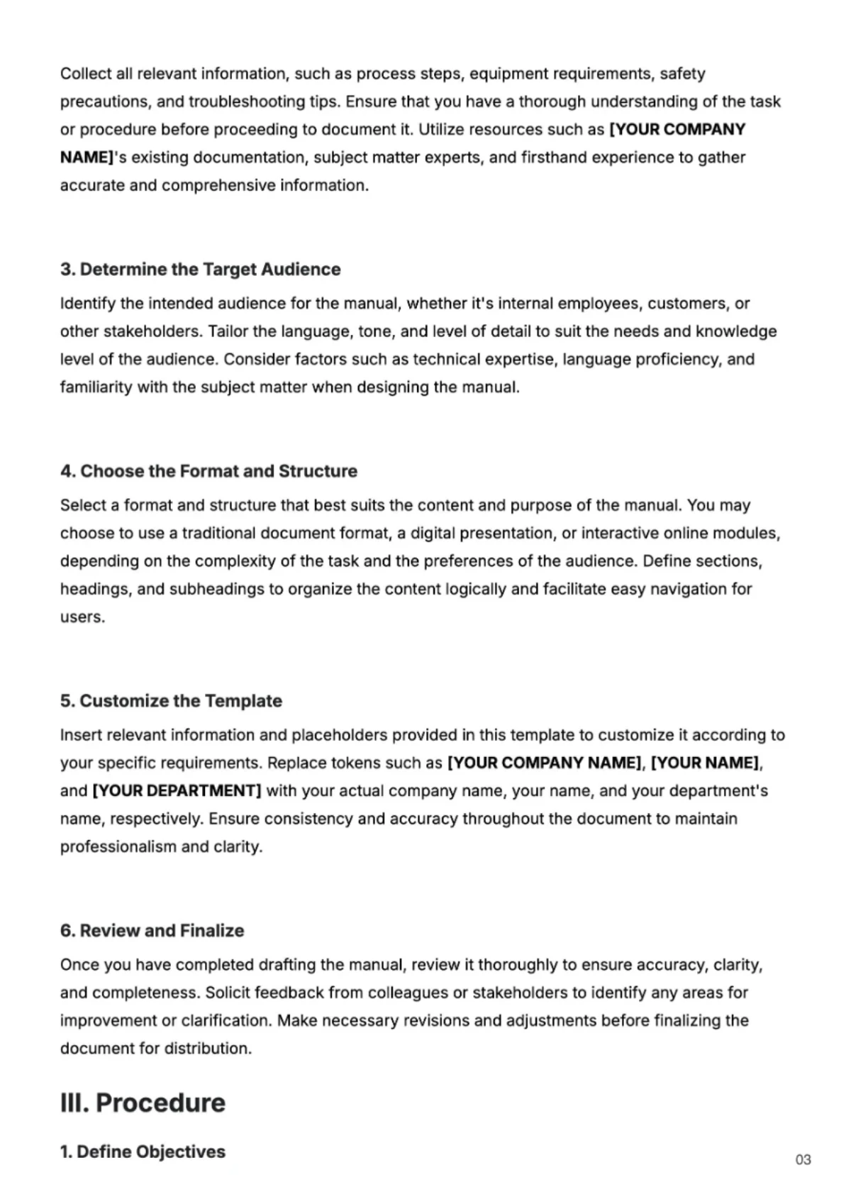 Free Step by Step Manual Template to Edit Online