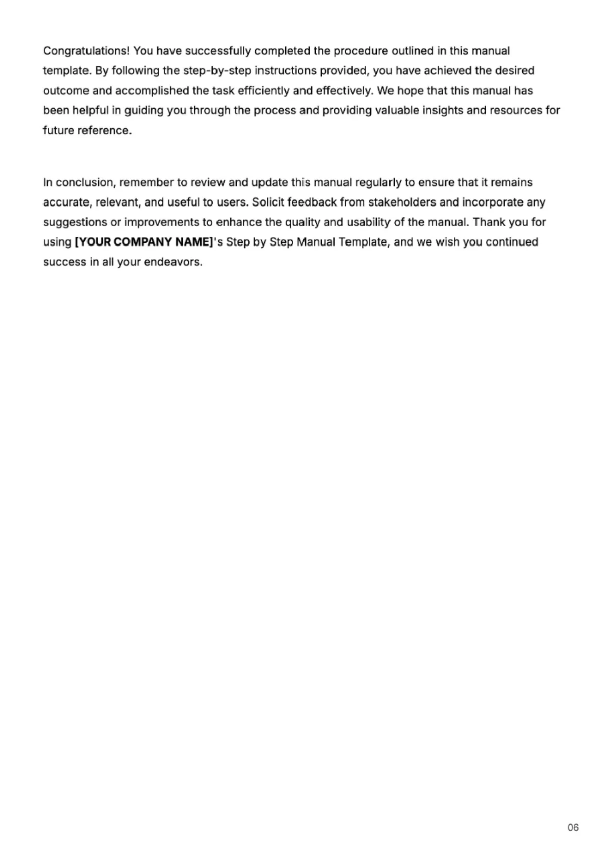 Free Step by Step Manual Template to Edit Online