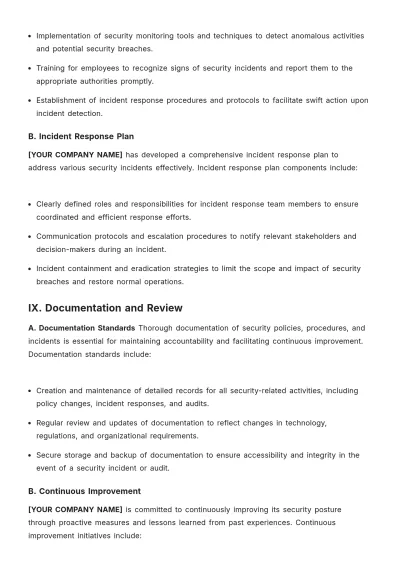 Free Security Manual Template to Edit Online