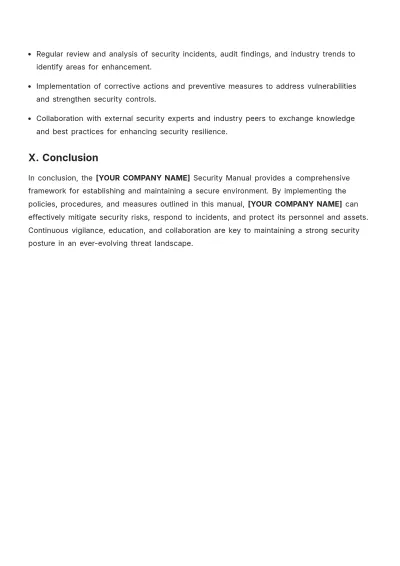 Free Security Manual Template to Edit Online
