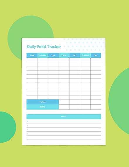 Daily diet planner template Sample