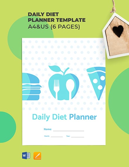 Daily diet planner template