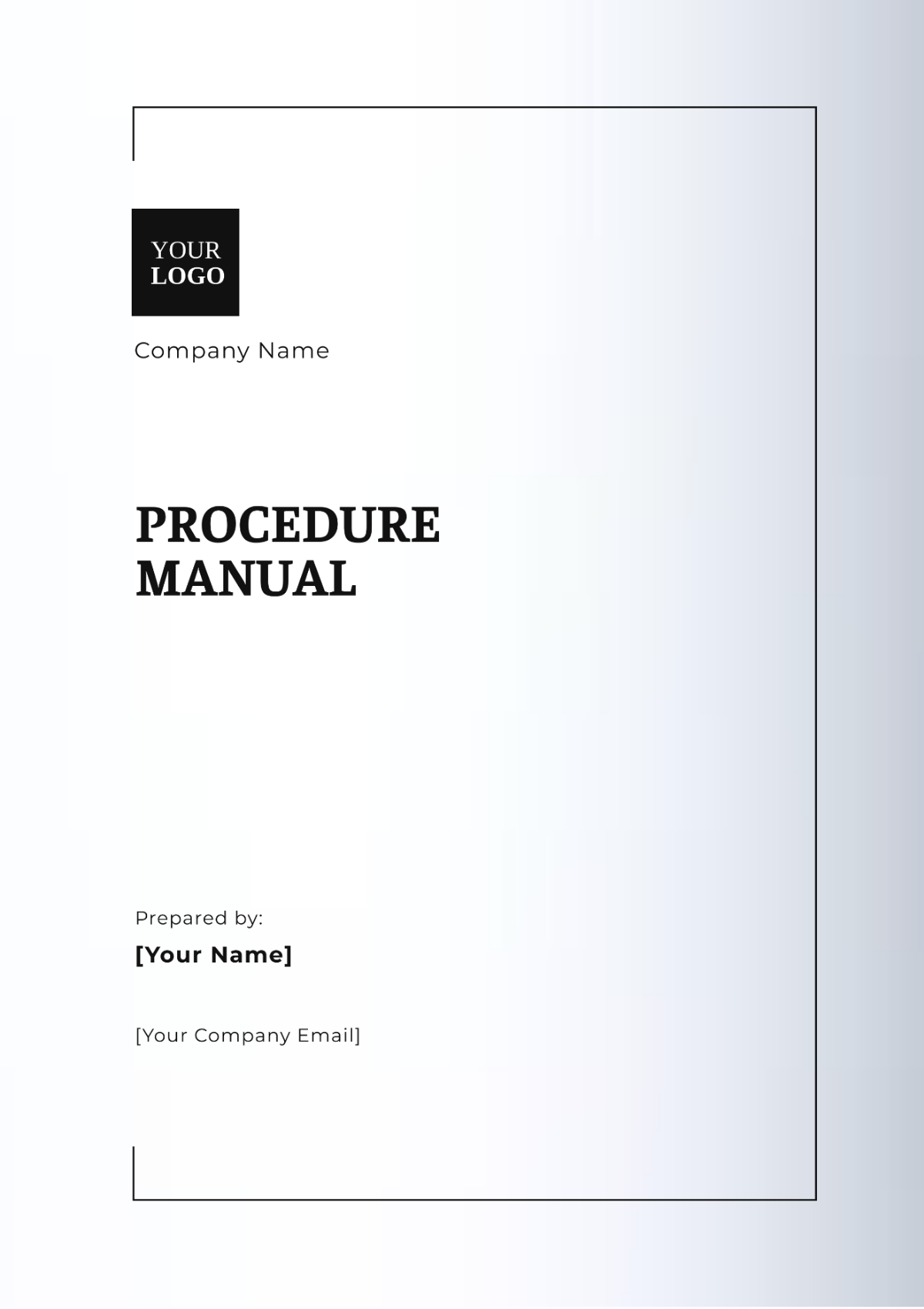 Professional Procedure Manual Template - Edit Online & Download Example ...