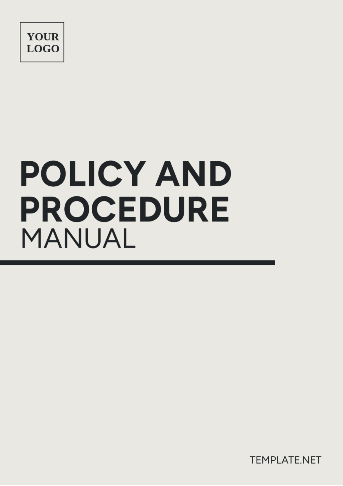 Policy and Procedure Manual Template