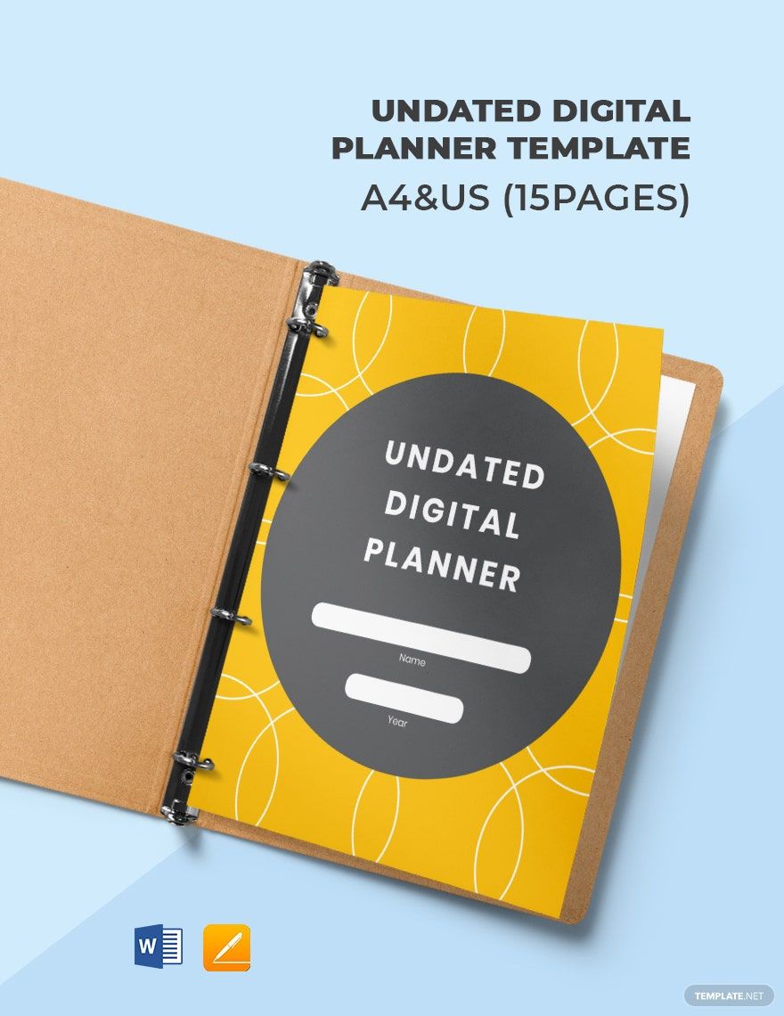 Undated Digital Planner Template