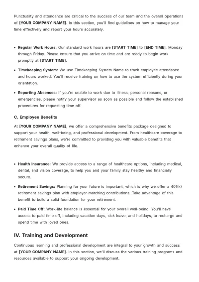 Free Employee Orientation Manual Template to Edit Online