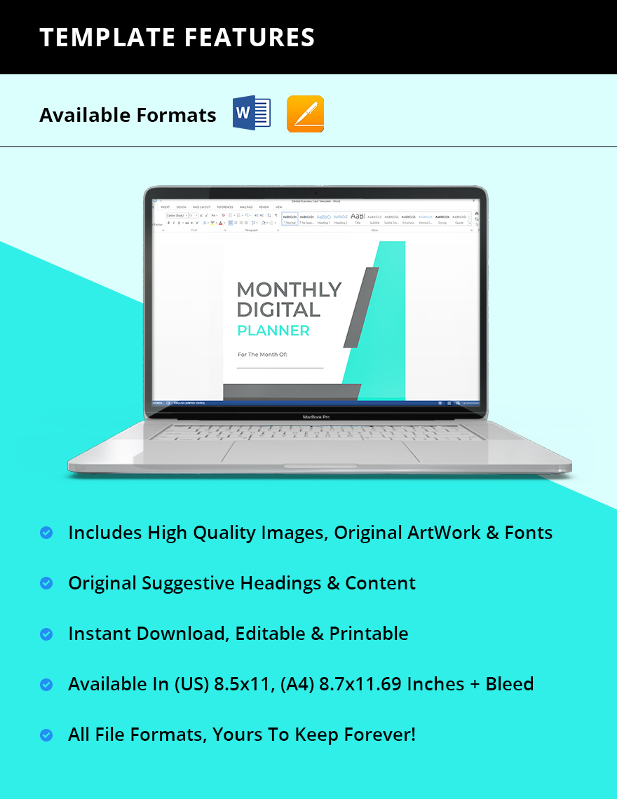Monthly Digital Planner Template