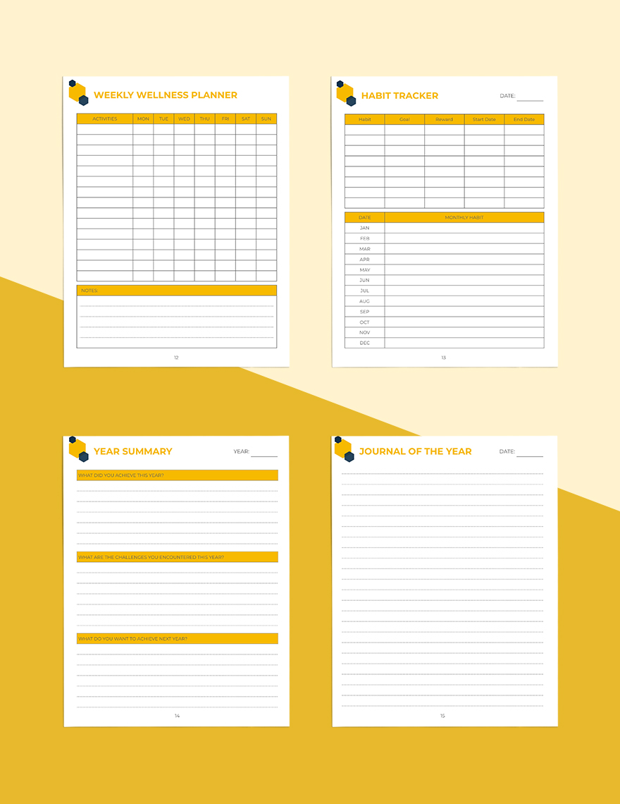 Yearly Digital Planner Template