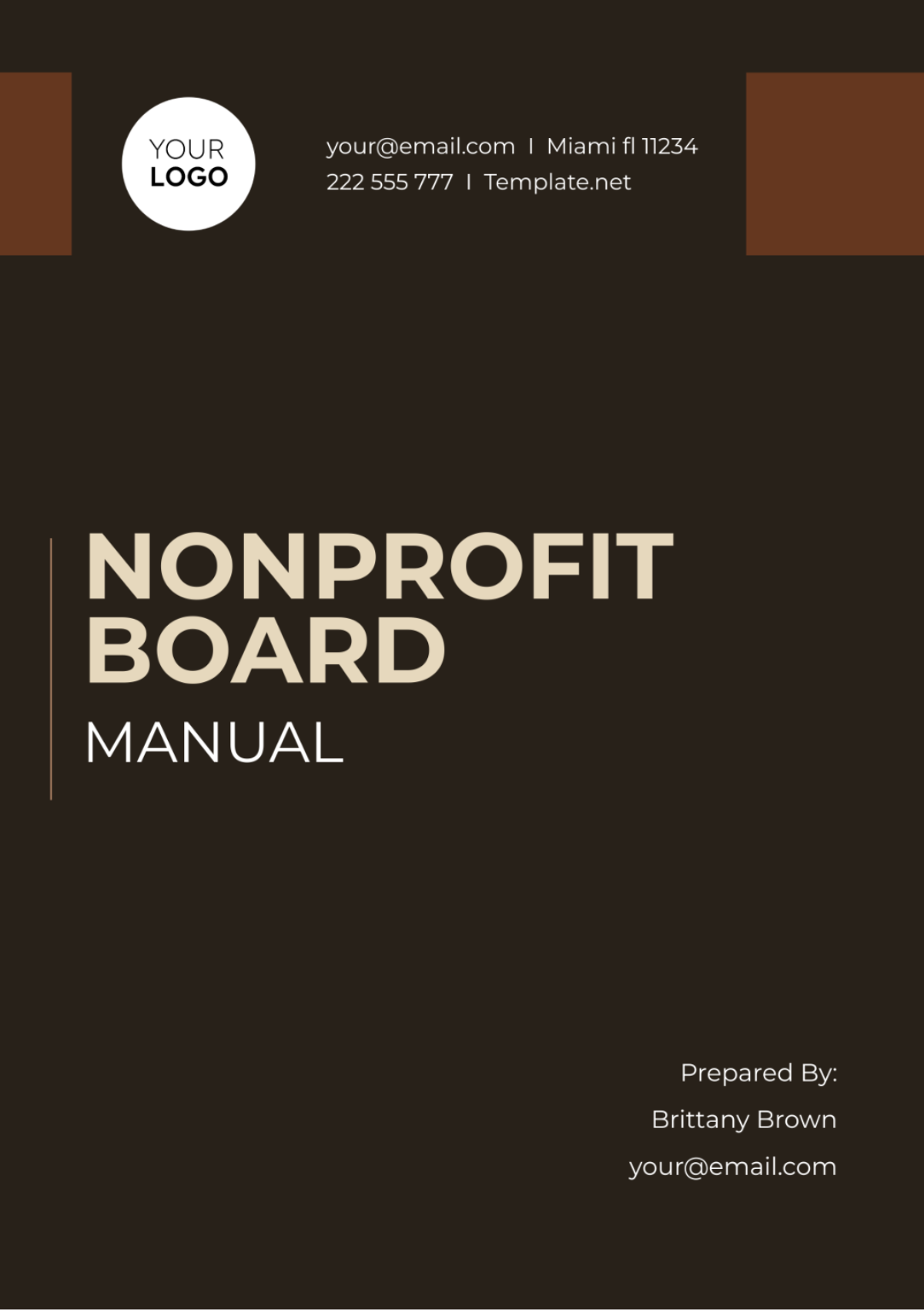 Nonprofit Board Manual Template