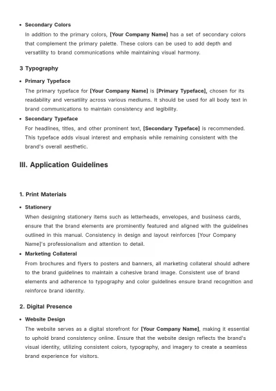 Free Brand Manual Layout Template to Edit Online