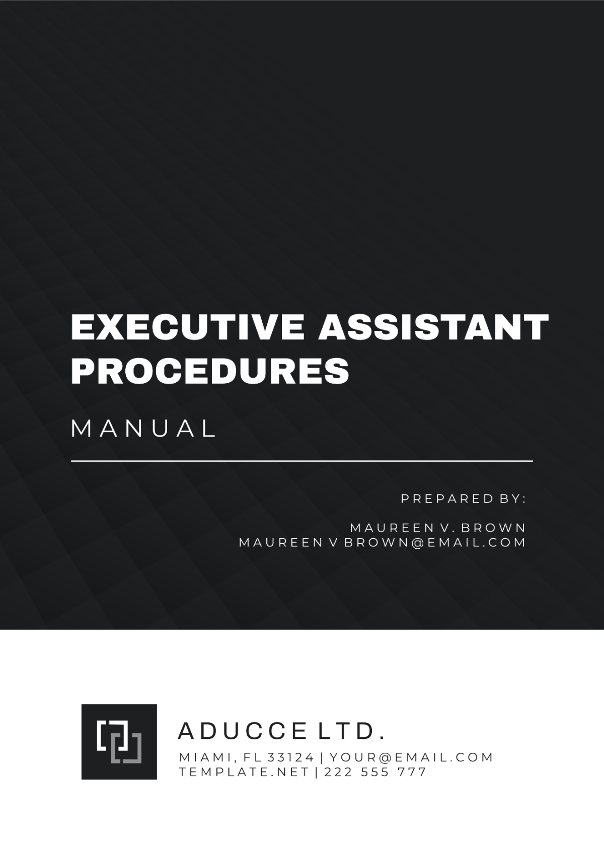 Executive Assistant Procedures Manual Template