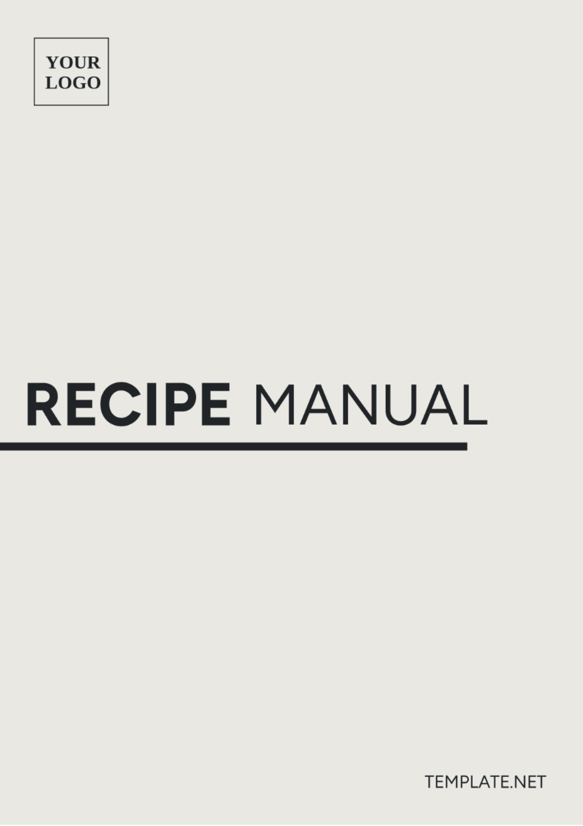 Free Recipe Manual Template