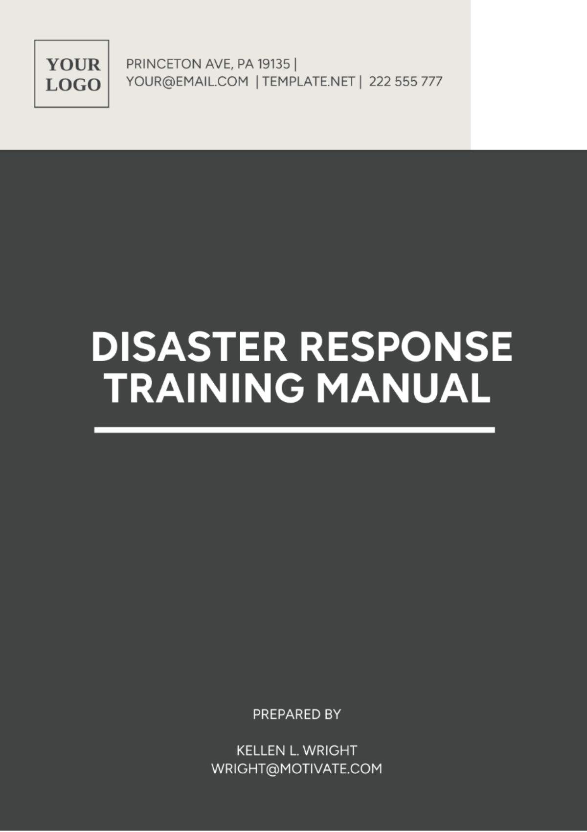 Disaster Response Training Manual Template