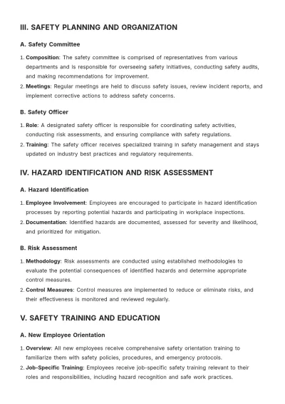 Free Safety Management System Manual Template to Edit Online