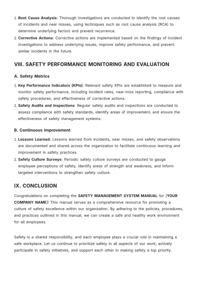 Free Safety Management System Manual Template to Edit Online