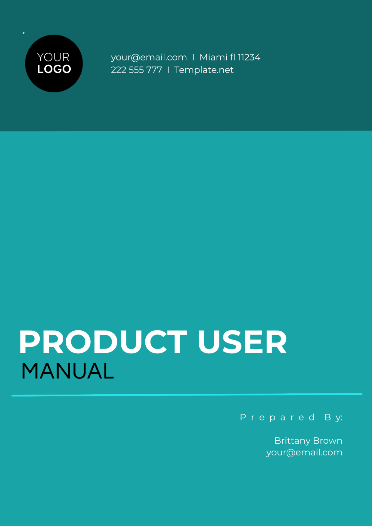 Free Product User Manual Template