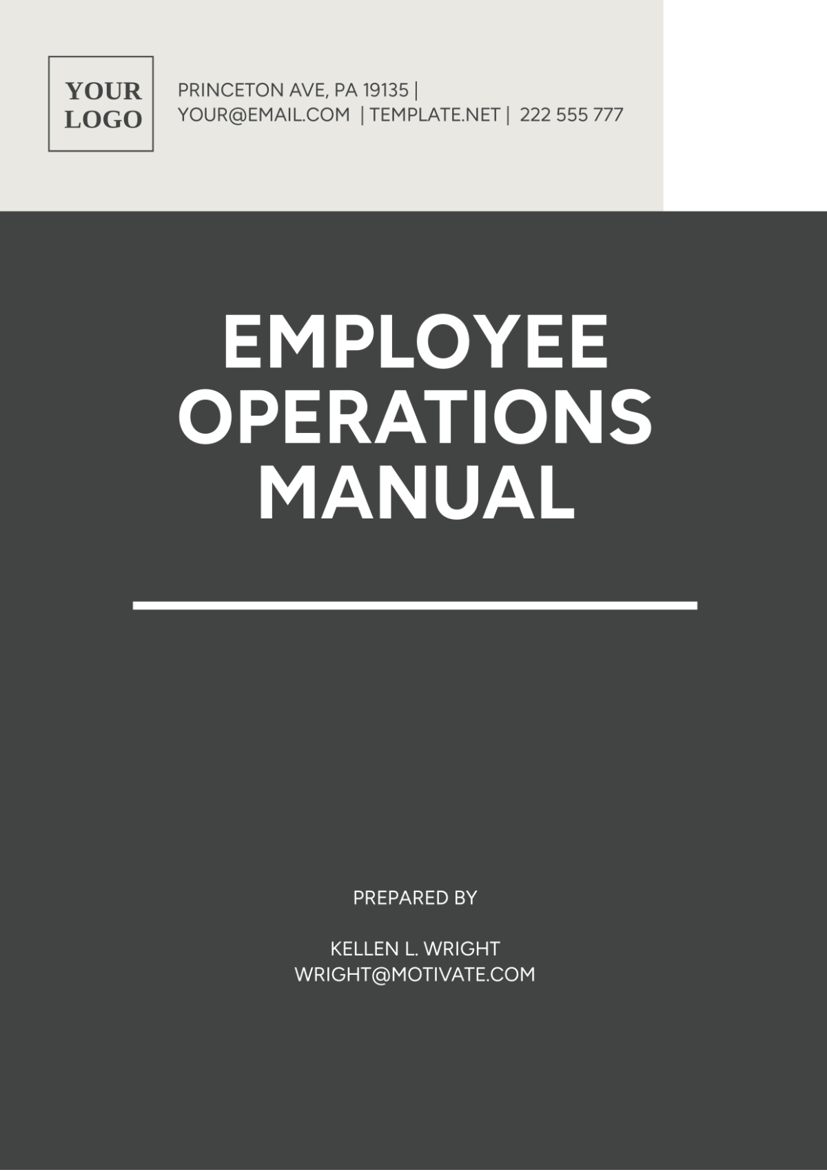 Free Employee Operations Manual Template