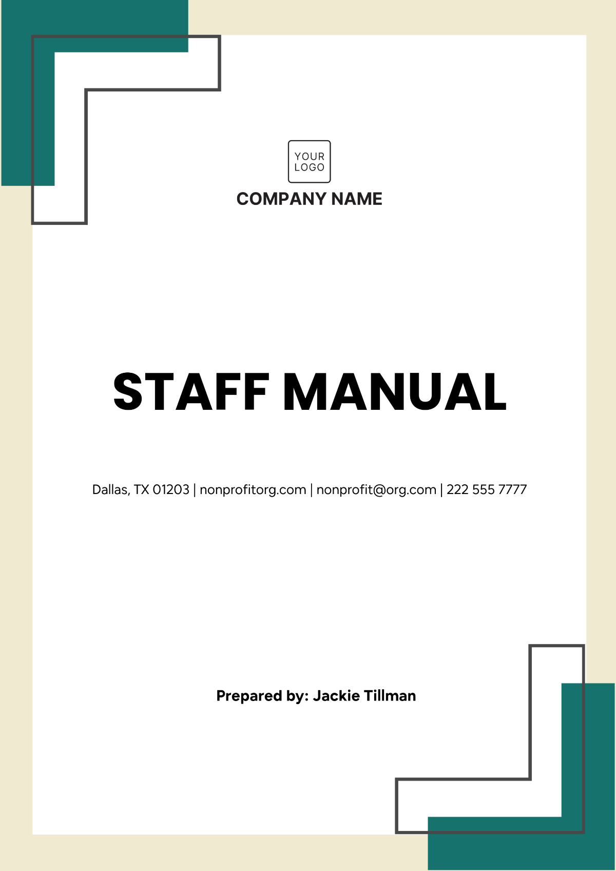 Staff Manual Template - Edit Online & Download