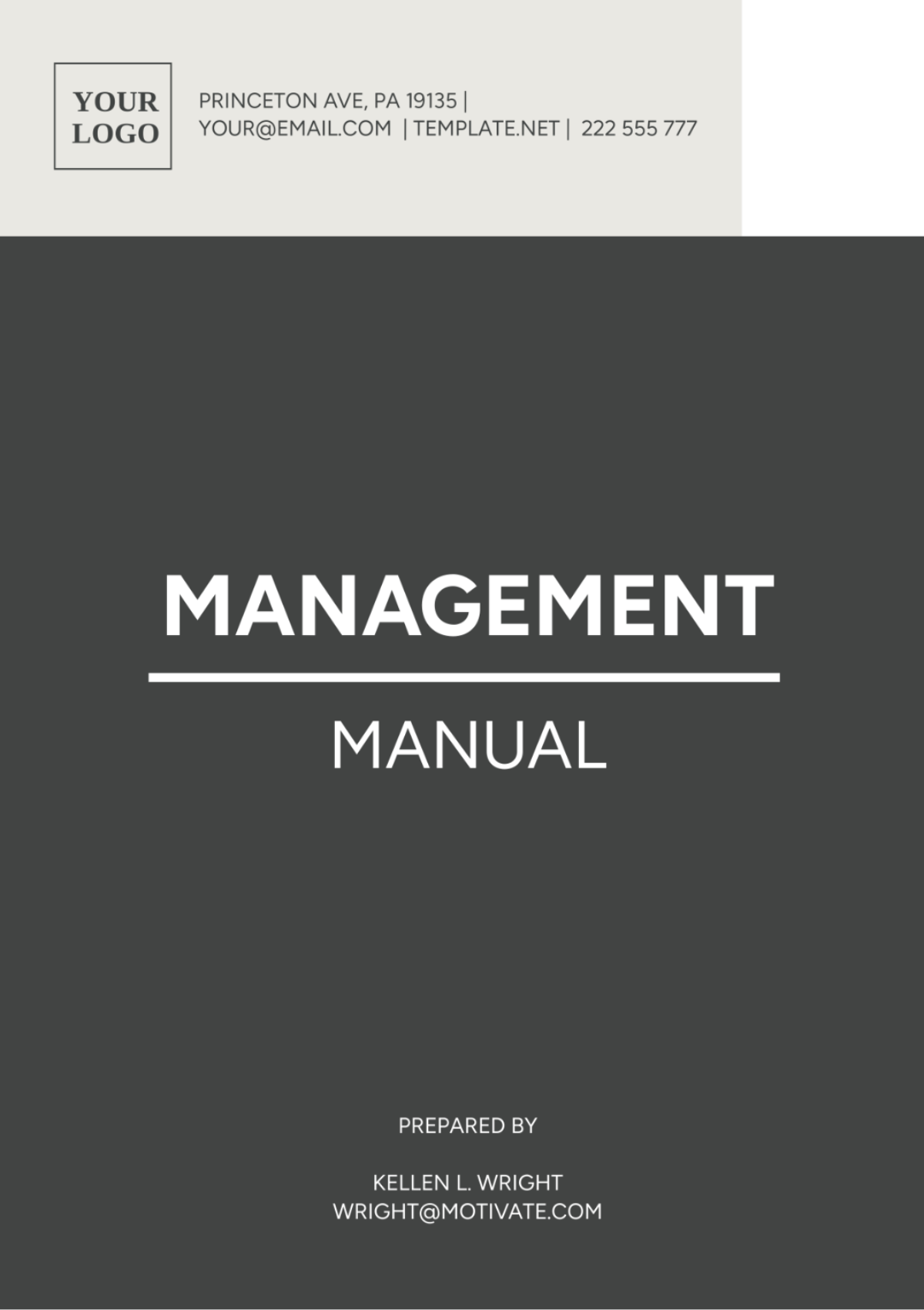 Free Management Manual Template