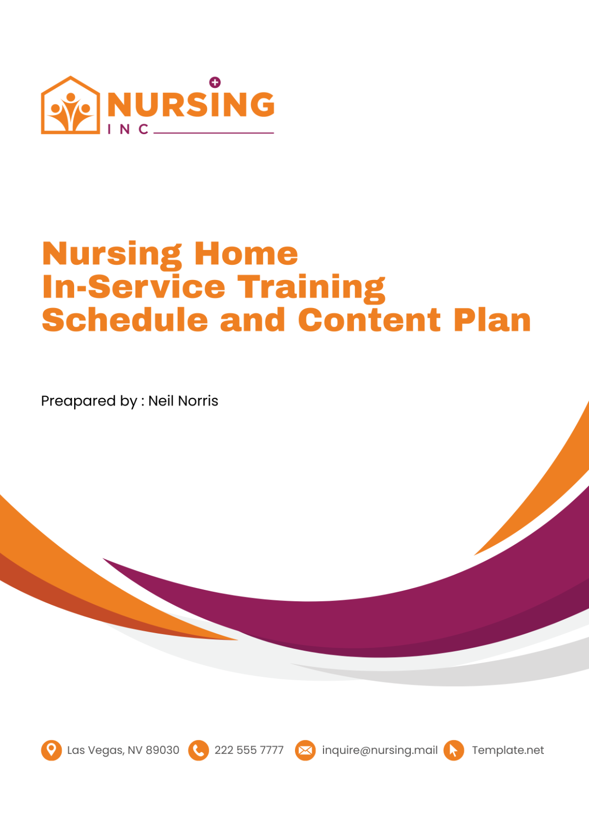 Nursing Home In-Service Training Schedule and Content Plan Template