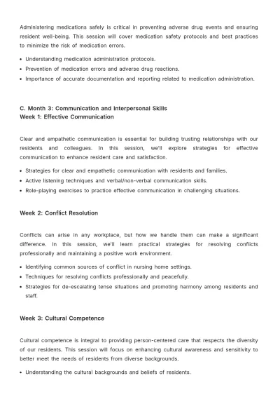 Free Nursing Home In-Service Training Schedule and Content Plan Template to Edit Online
