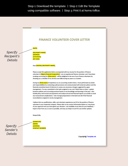 cover letter example of volunteering