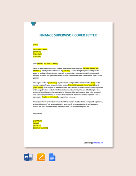 Cleaning Supervisor Cover Letter Template - Google Docs, Word ...