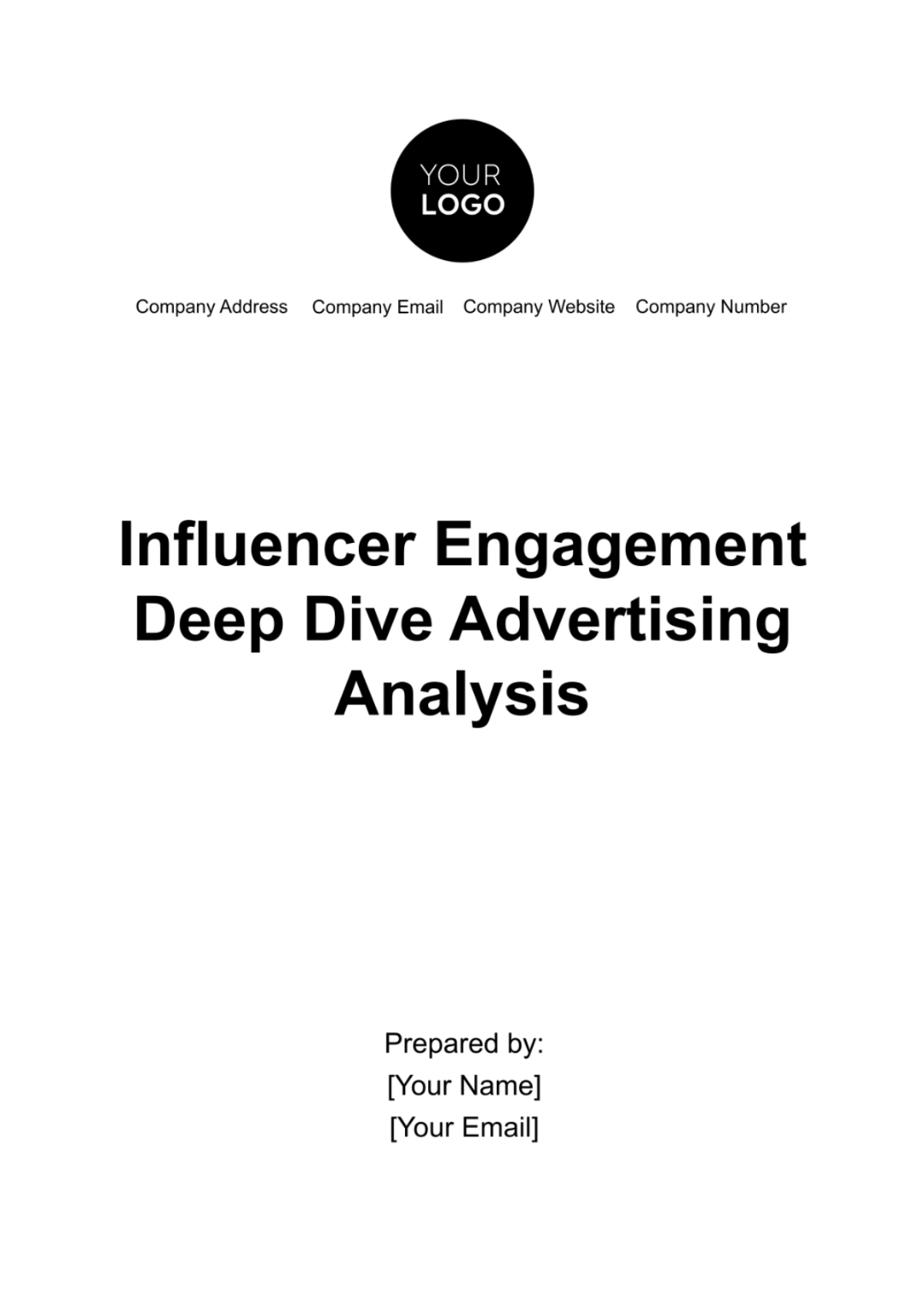 Influencer Engagement Deep Dive Advertising Analysis Template - Edit Online & Download