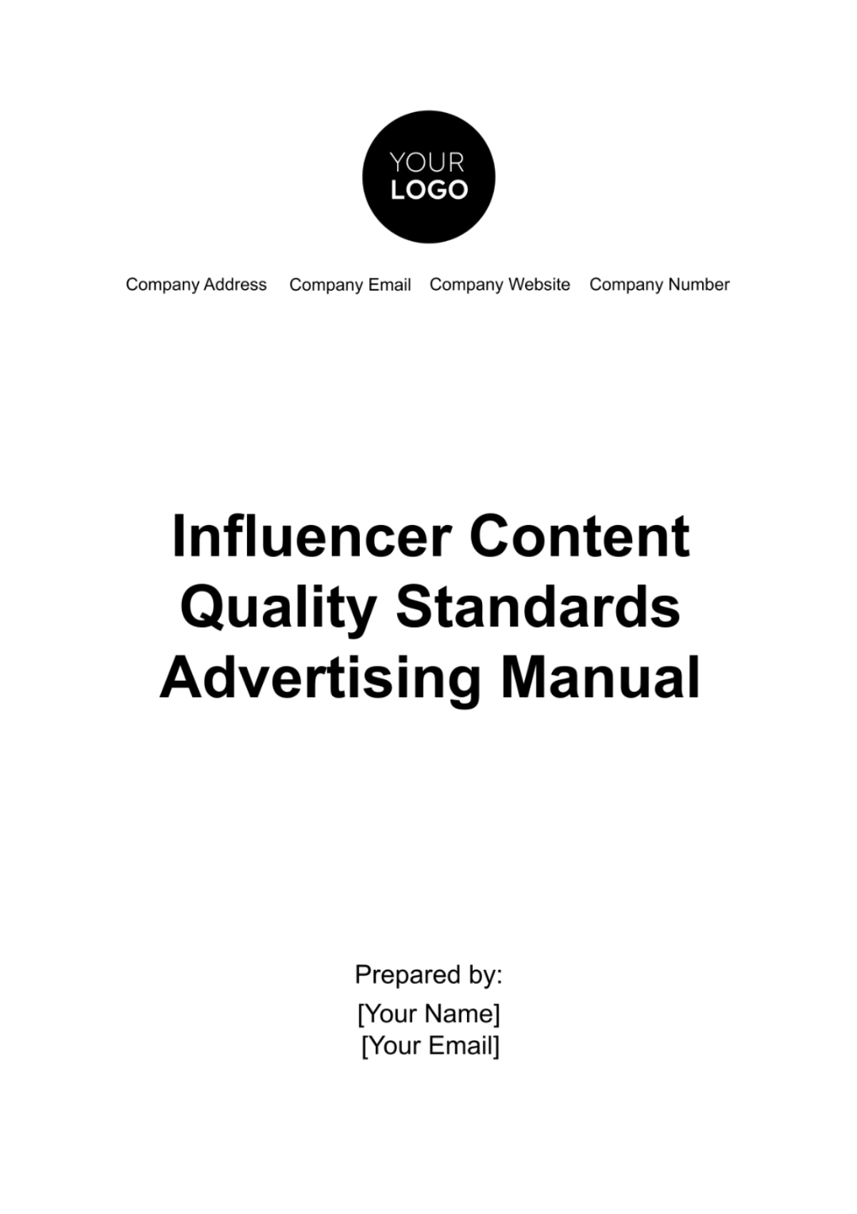 Influencer Content Quality Standards Advertising Manual Template - Edit Online & Download