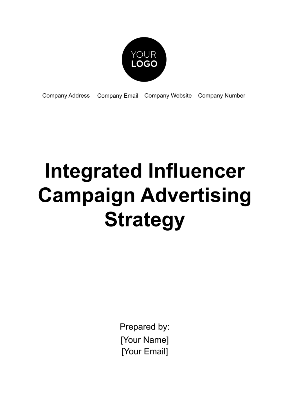Integrated Influencer Campaign Advertising Strategy Template