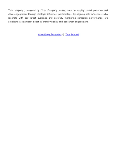 Free Integrated Influencer Campaign Advertising Strategy Template to Edit Online
