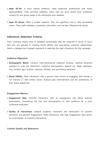 Free Integrated Influencer Campaign Advertising Strategy Template to Edit Online
