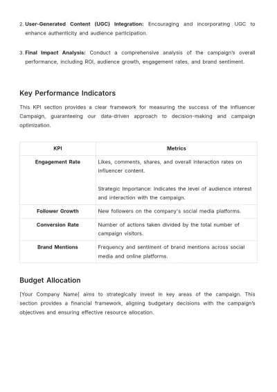 Free Integrated Influencer Campaign Advertising Strategy Template to Edit Online