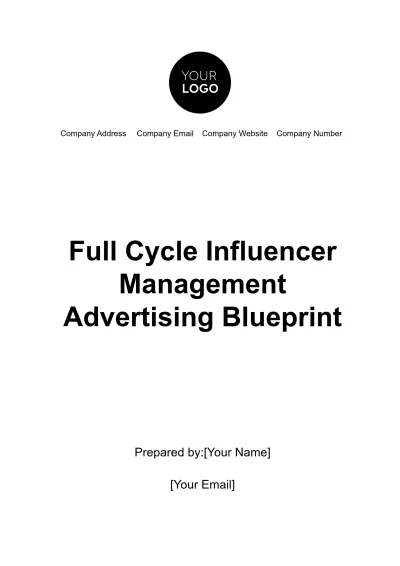 Free Full Cycle Influencer Management Advertising Blueprint Template to Edit Online