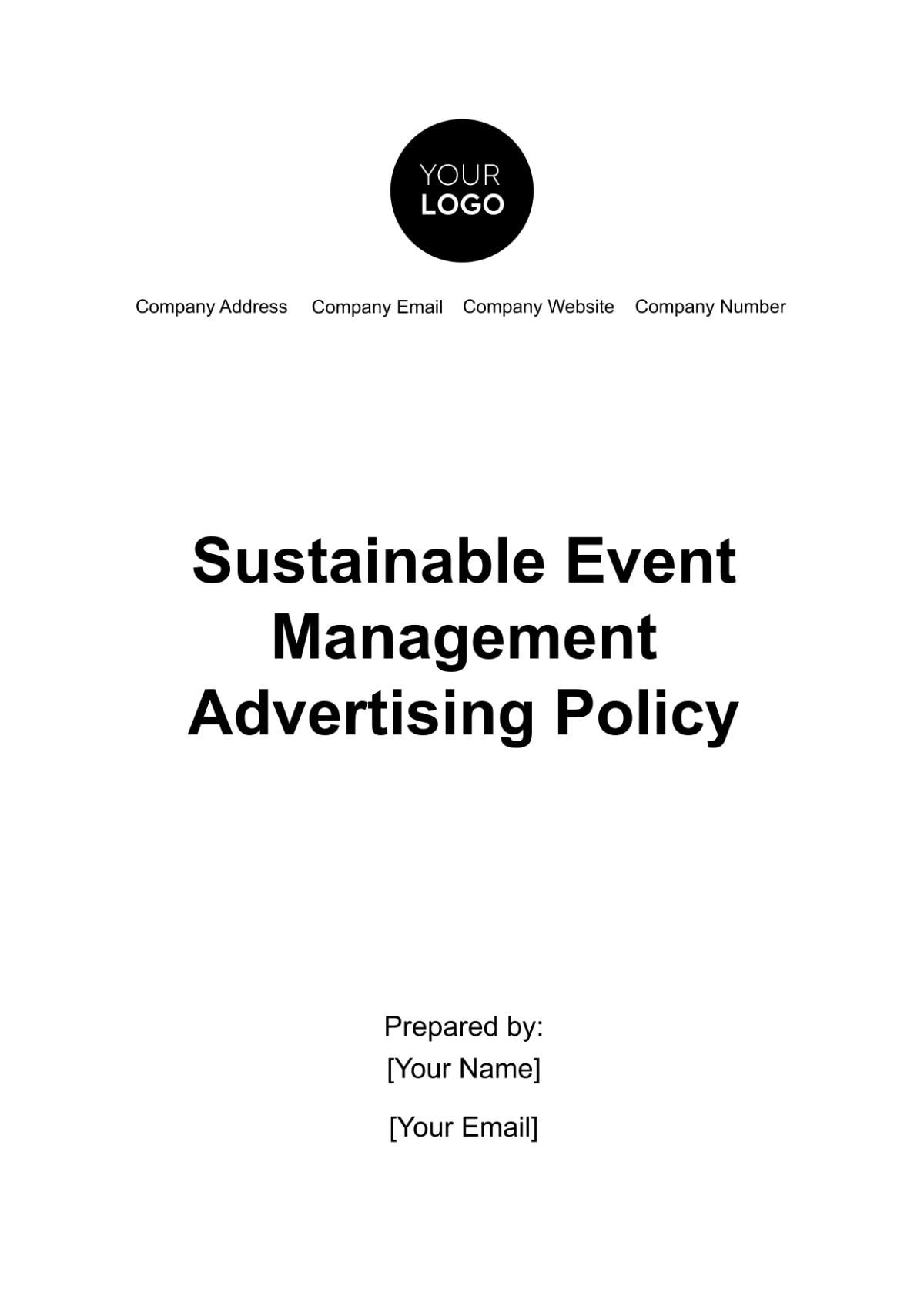 Free Sustainable Event Management Advertising Policy Template 