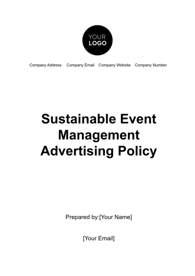 Free Sustainable Event Management Advertising Policy Template  to Edit Online